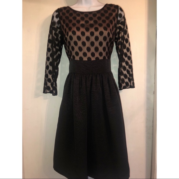Eliza J Dresses & Skirts - ELIZA J. Black Polka Dot Fit Flare PROM Dress